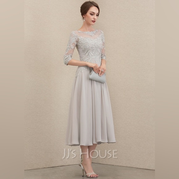 Gray Mother of Bride Dress - Picture 6 of 7